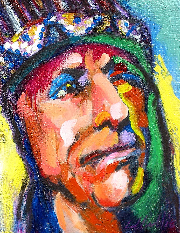 Iron Eyes Cody Painting by Les Leffingwell