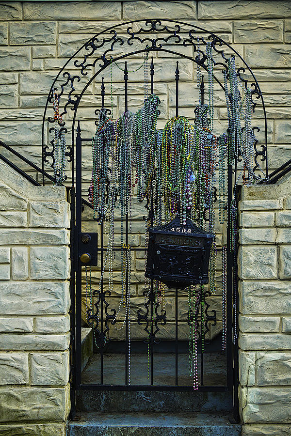 Iron Gate With Colorful Beads Photograph by Garry Gay