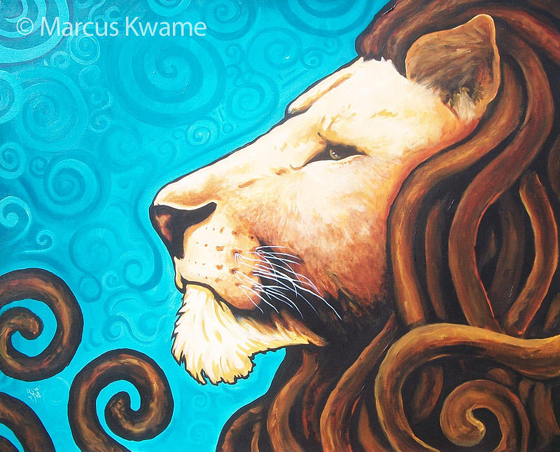 Lion Painting - Iron Lion by Marcus Anderson