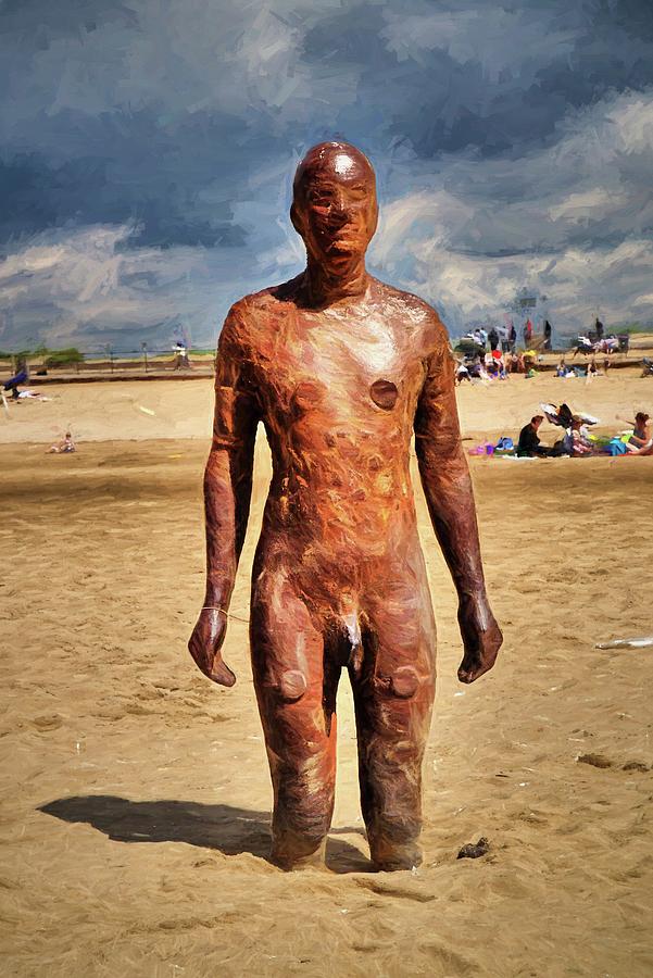 Beach Digital Art - Iron Man Crosby Beach by John W King