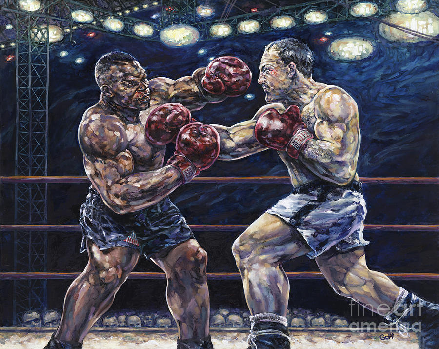Boxing Painting - Iron Mike vs. Rocky by Dennis Goff