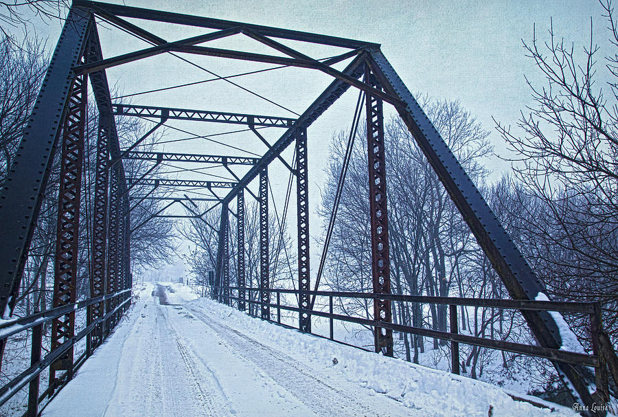 Iron Truss Bridge in Snow Photograph by Anna Louise