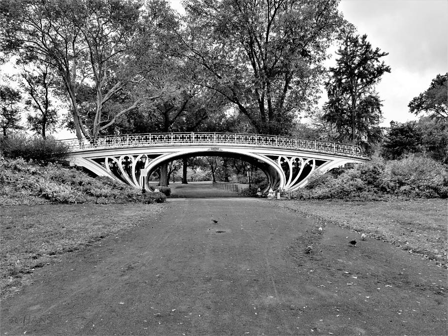 Iron White Bridge Of Central Park B W Photograph by Rob Hans
