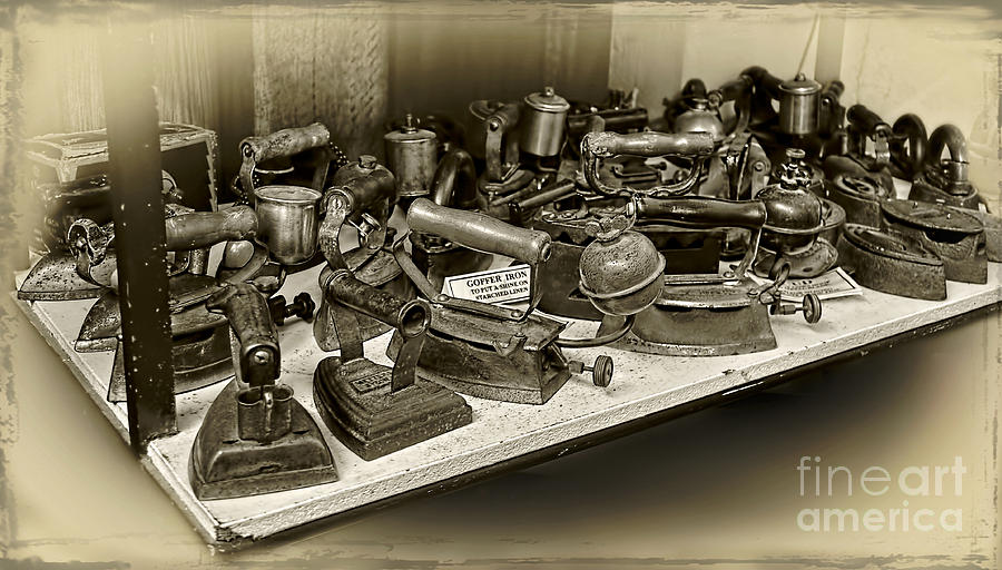 Vintage Photograph - Irons of Yesteryear by Kaye Menner