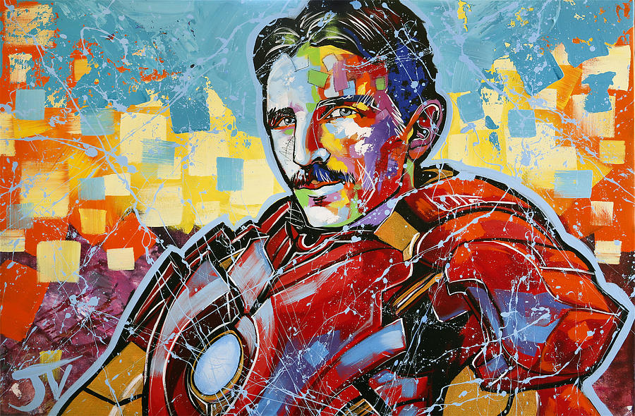 Плакат Ironman fhltrj. M1v artist. Milinkov artist. Rebel man Painting. V artist