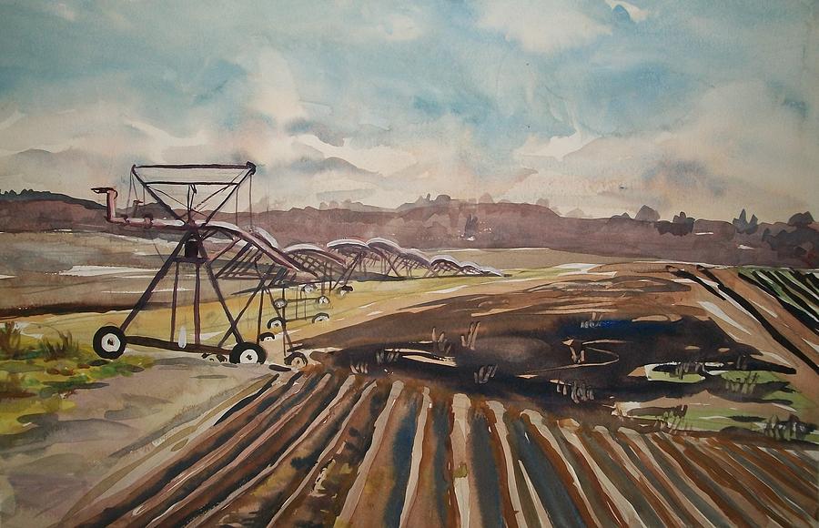 Irrigation in Dooly County Painting by Judith Young