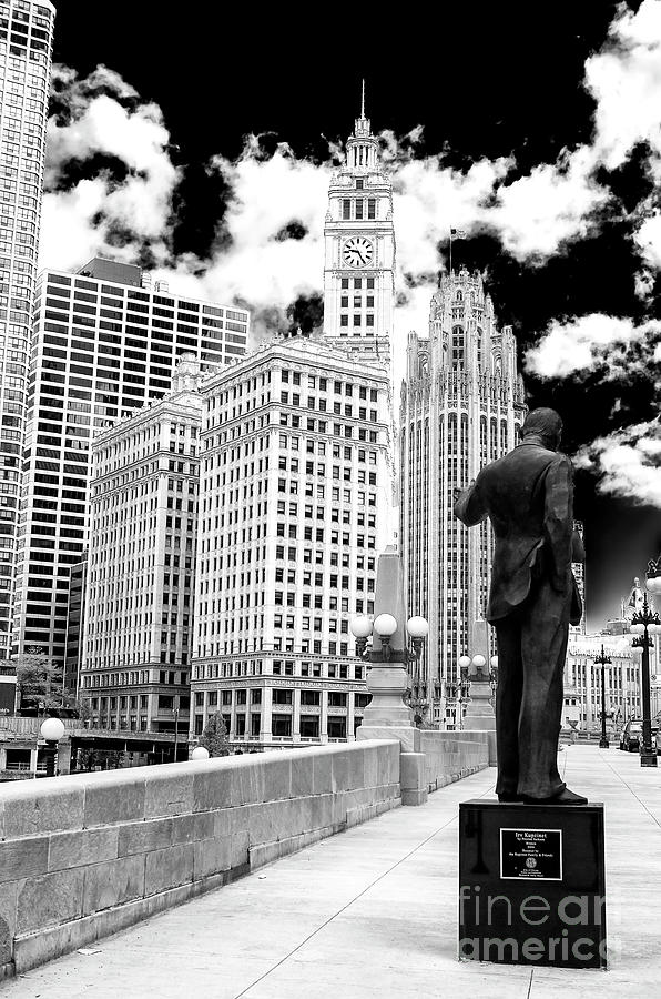 Irv Kupcinet Sculpture Chicago Photograph by John Rizzuto