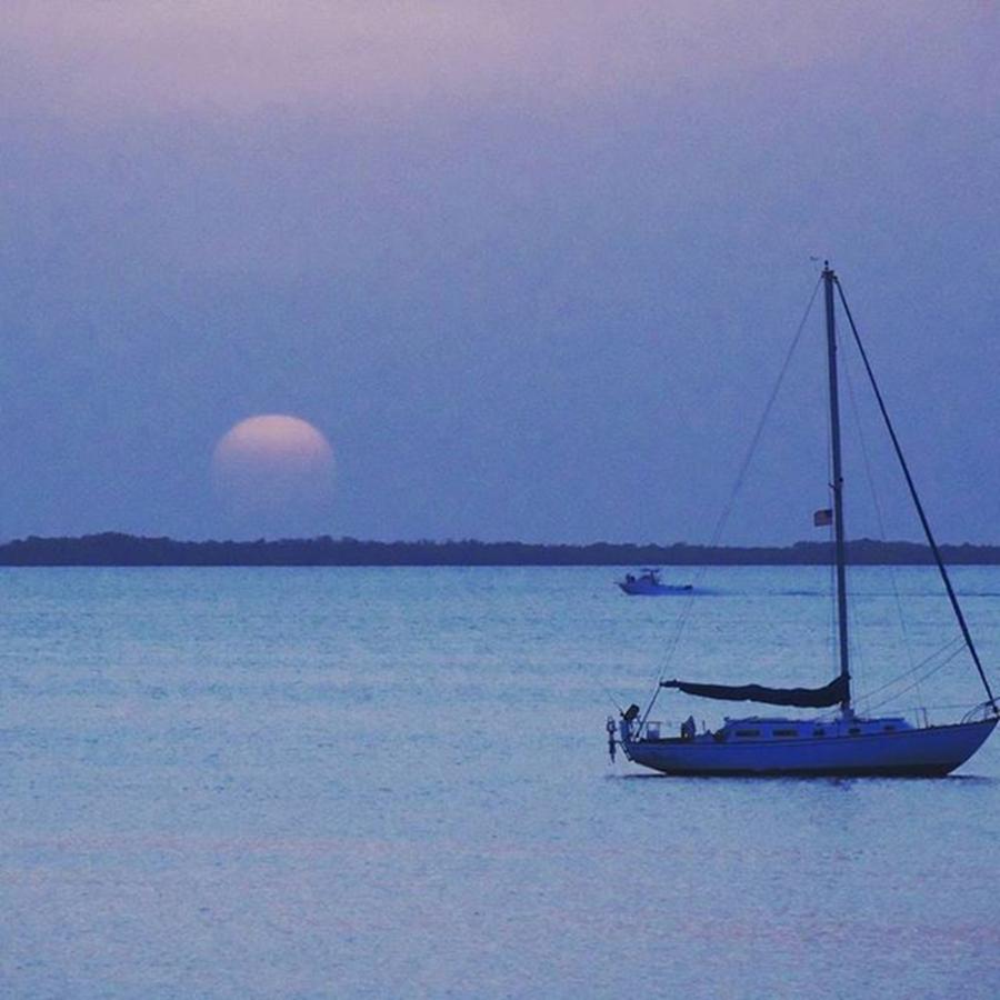 Sunset Photograph - Is It #sunset Or #moonrise? Discuss by Claudia Miller
