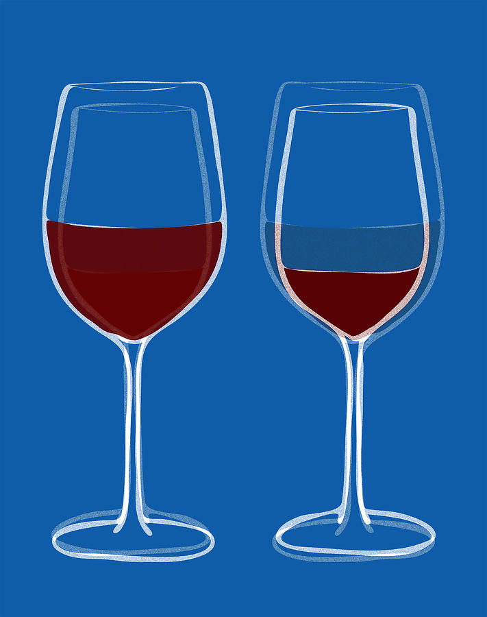 Wine Painting - Is the glass half empty or half full by Frank Tschakert