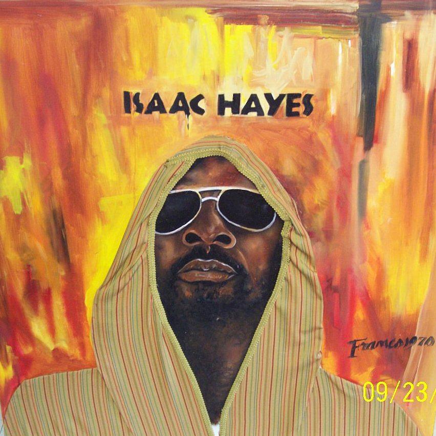 Isaac Hayes Painting by Del rico  Cortez