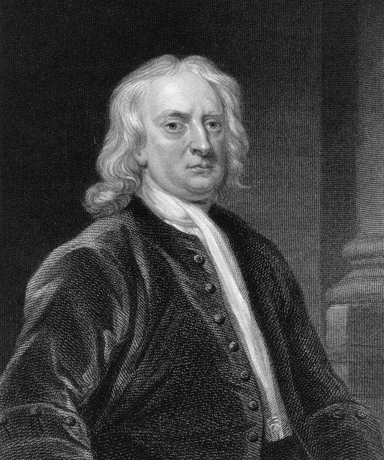 Black And White Painting - Isaac Newton by John Vanderbank