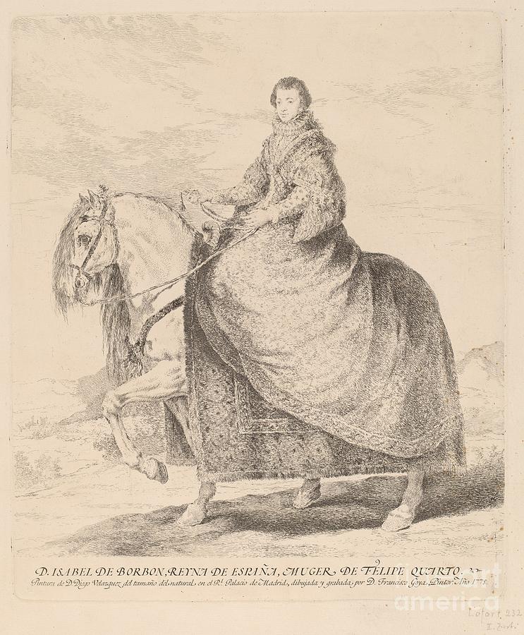 Isabel De Borbon Drawing by Francisco De Goya After Diego Vel?zquez ...