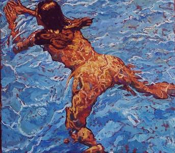 Nude Painting - Isabel Swimming by Paul Herman Nude Painting - Isabel Swimming by Paul Herman