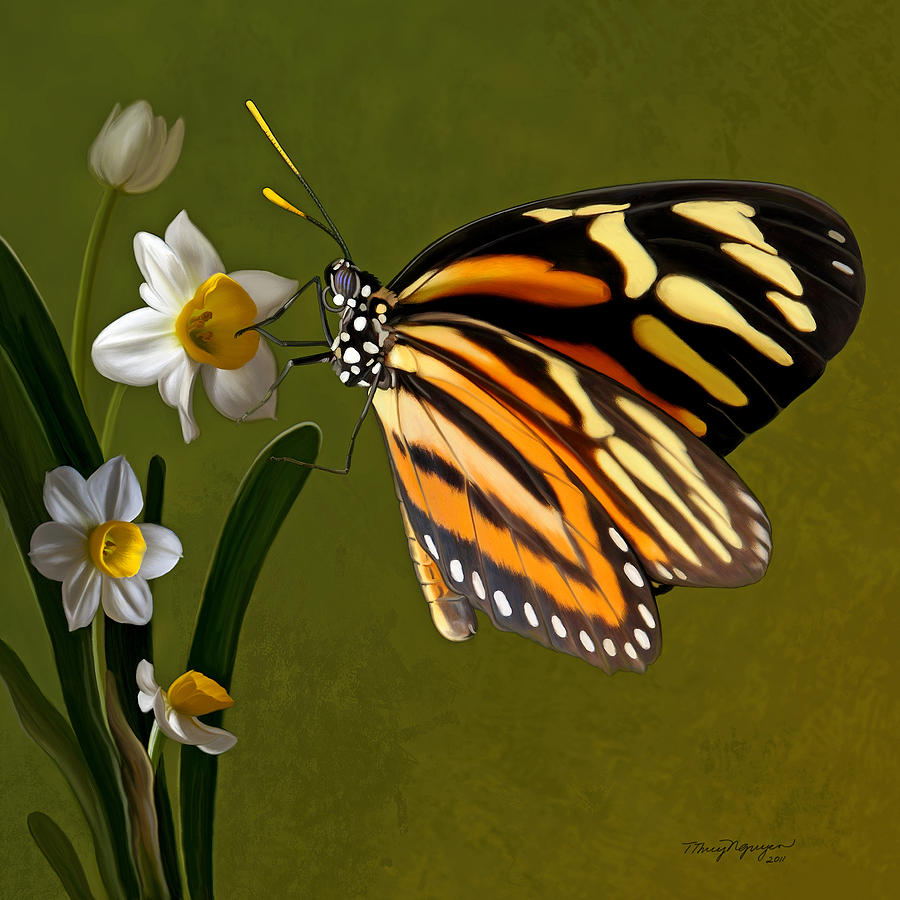 Isabella Tiger butterfly Digital Art by Thanh Thuy Nguyen