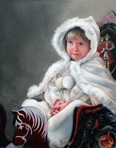 Portrait Painting - Isabella Waiting For Snow by Linda Champanier Portrait Painting - Isabella Waiting For Snow by Linda Champanier