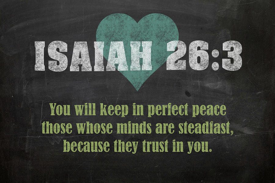 Isaiah 26 3 Inspirational Quote Bible Verses On Chalkboard 