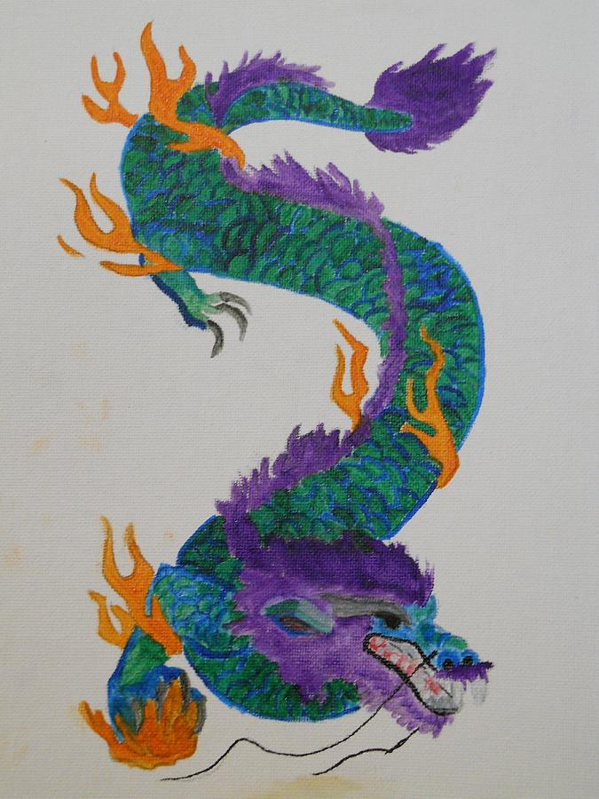 Dragon Painting - Isaiahs Dragon by Joette Watson
