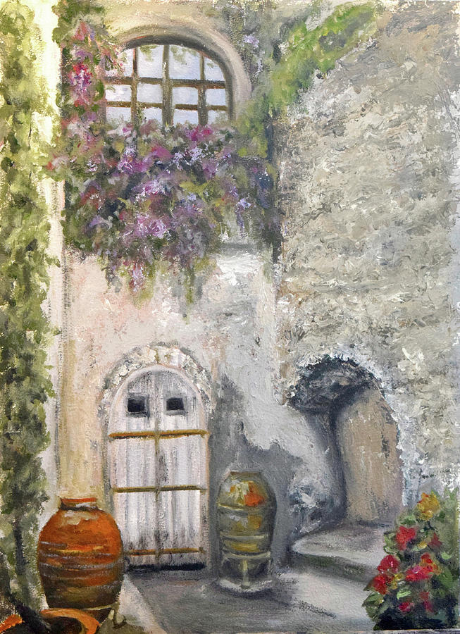 Ischia Courtyard Painting by Sandra Nardone