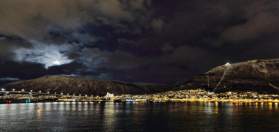 Ishavskatedralen and Moonlight in Tromso Photograph by Pekka Sammallahti