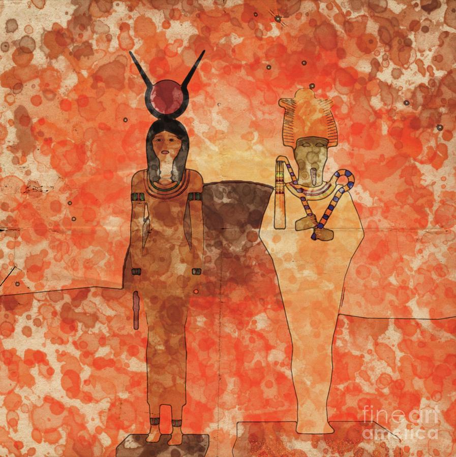 Fantasy Digital Art - Isis and Osiris by Raphael Terra and Mary Bassett by Esoterica Art Agency