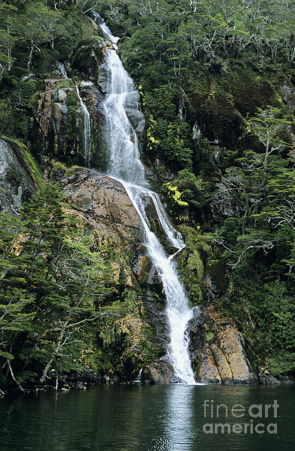 Isla Hoste Waterfall Photograph by Larry Dale Gordon - Printscapes