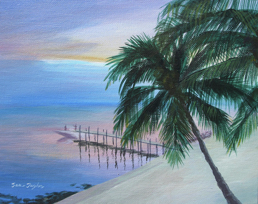 Sunset Painting - Isla Morada Sunset by Samuel Taylor
