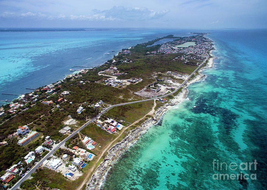 Isla Mujeres Caribe Side - Aerial View Photograph by David Daniel ...