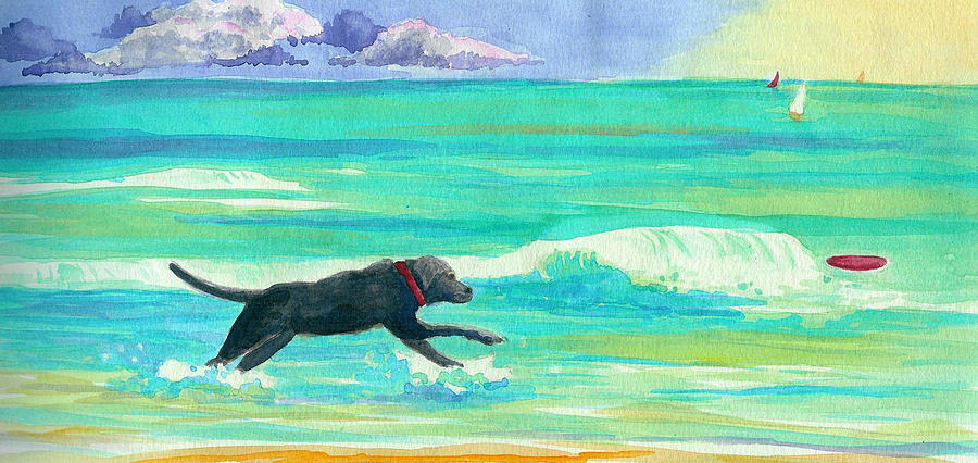 Islamorada Dog Painting by Anne Marie Brown