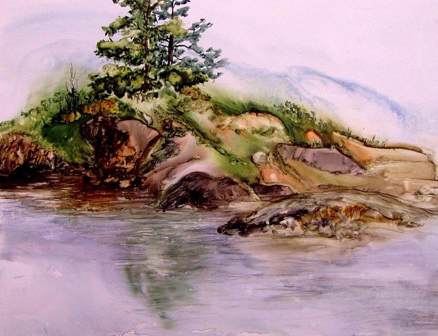 Island at Rocky Bottoms Painting by Pamela Lee