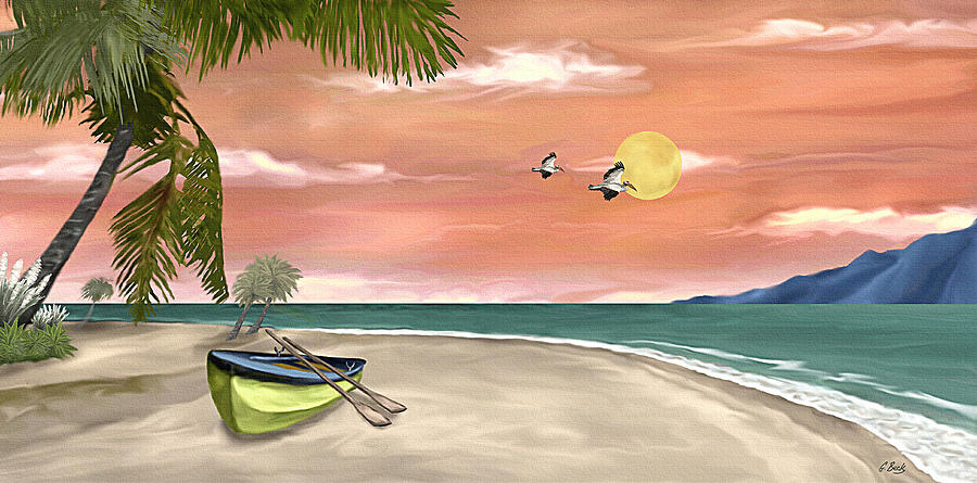 Island Boat Painting by Gordon Beck | Fine Art America