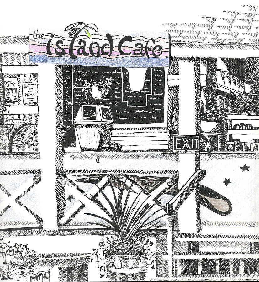 Island Cafe Drawing by Lory MacDonald