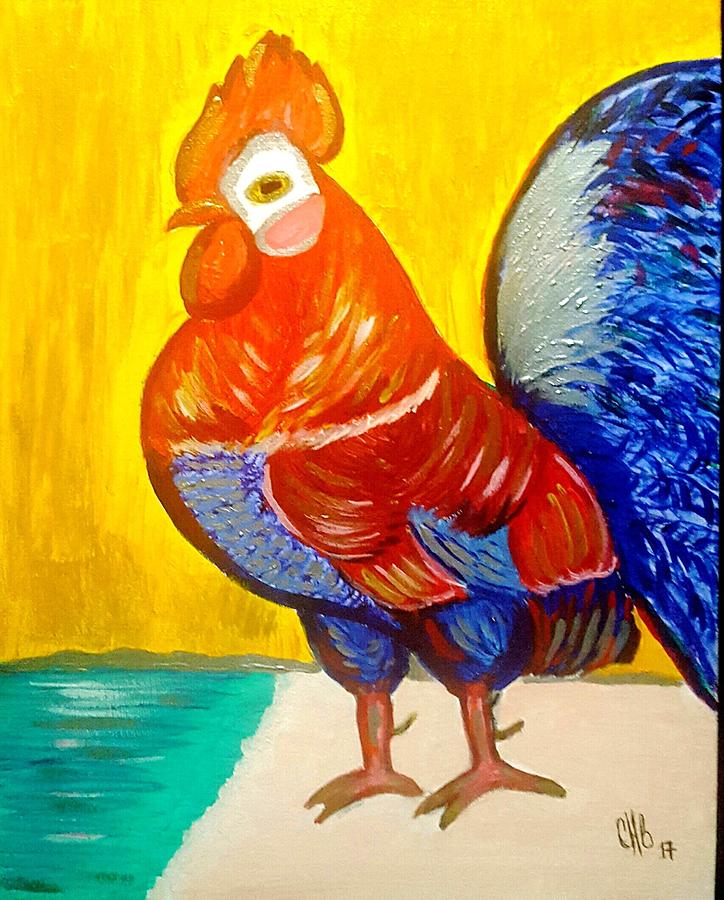 Island Rooster Painting