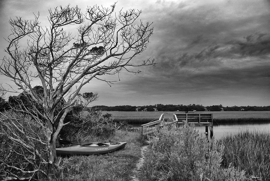 Black And White Photograph - Island Creek by Perry Harmon