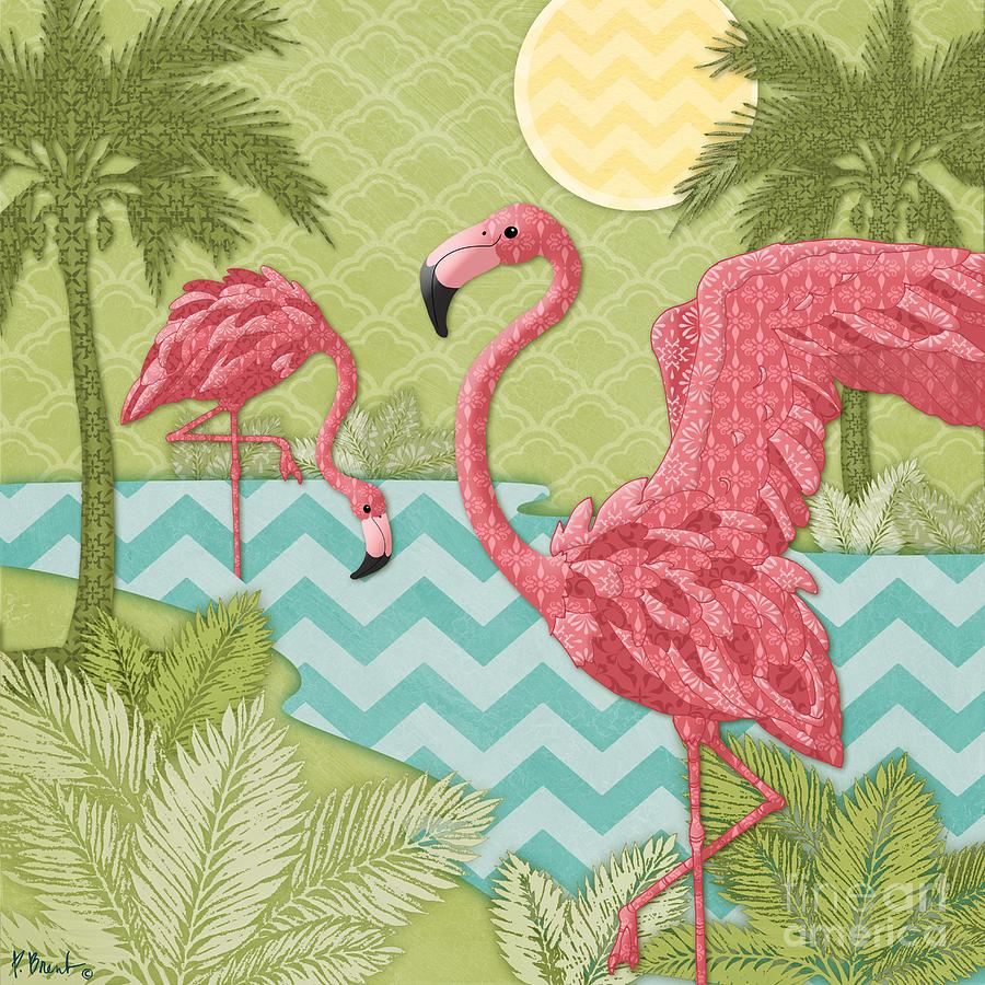 Flamingo Painting - Island Flamingo II by Paul Brent