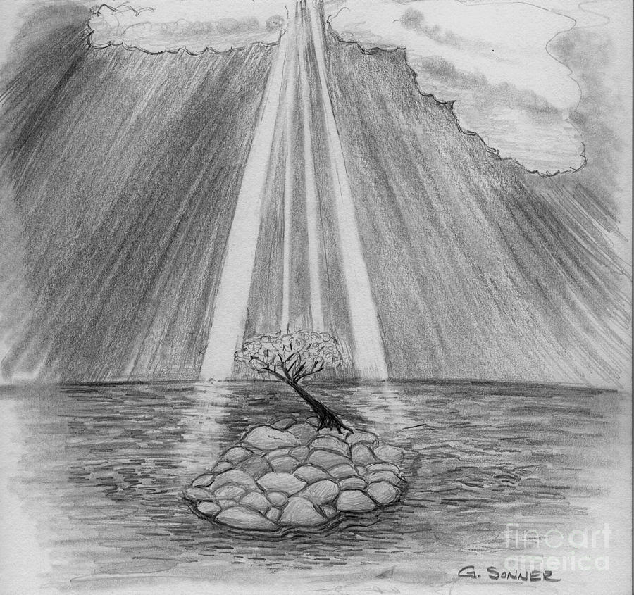 Island Drawing by George Sonner