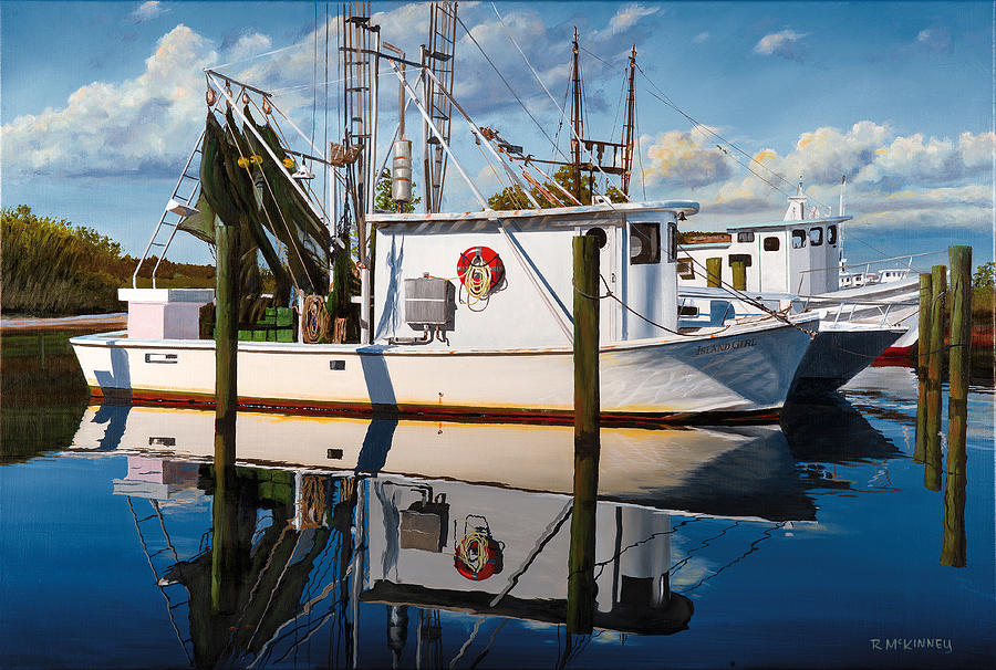 Boat Painting - Island Girl by Rick McKinney