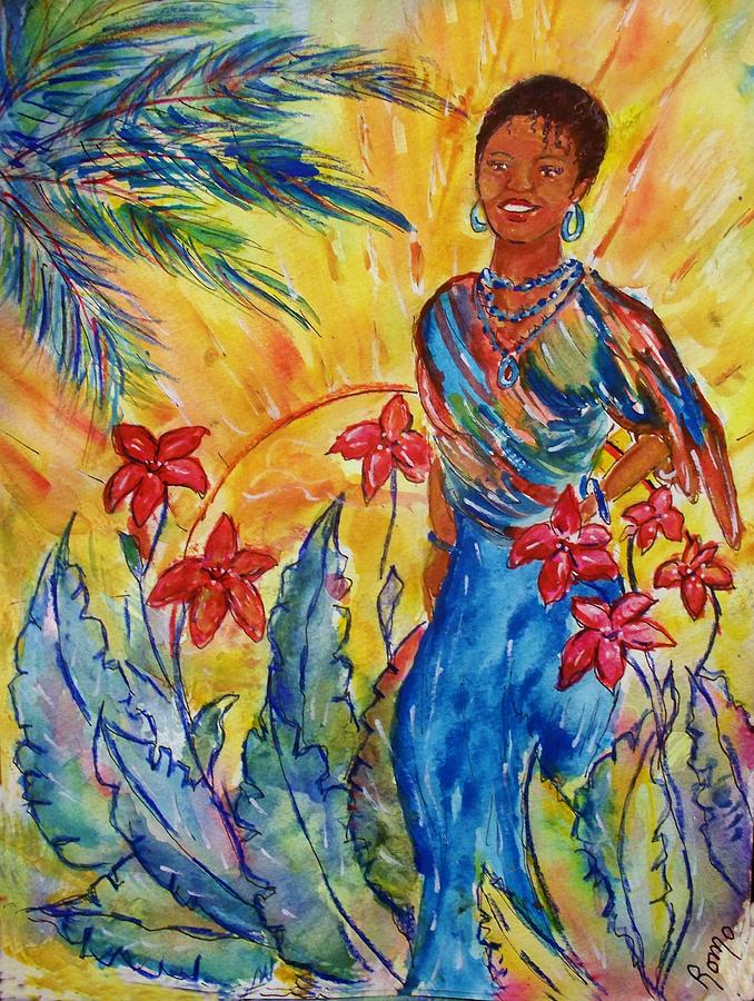 Flower Painting - Island Girl by Robin Monroe