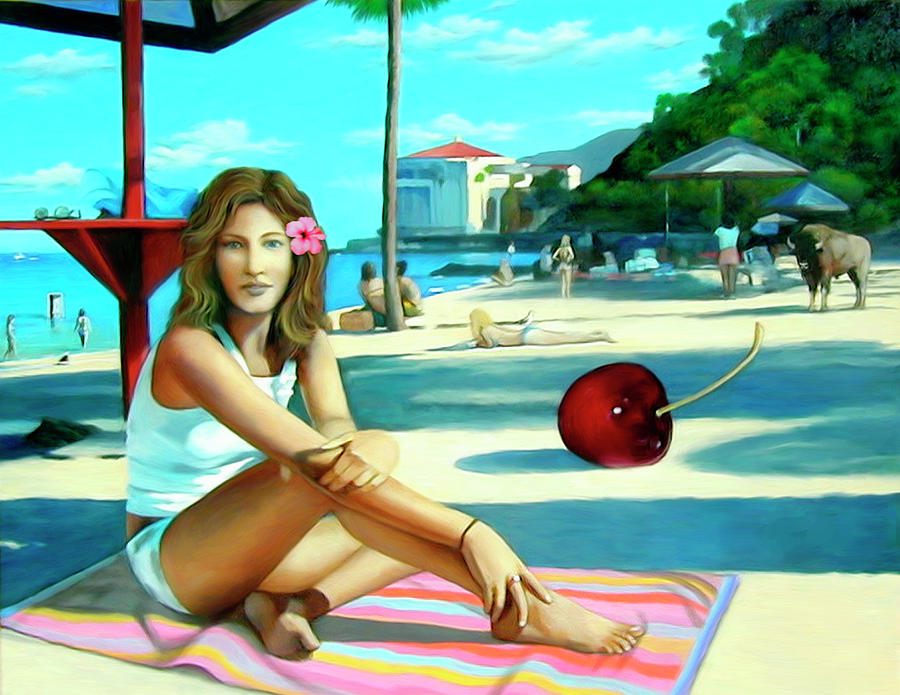 Island Girl Painting by Snake Jagger