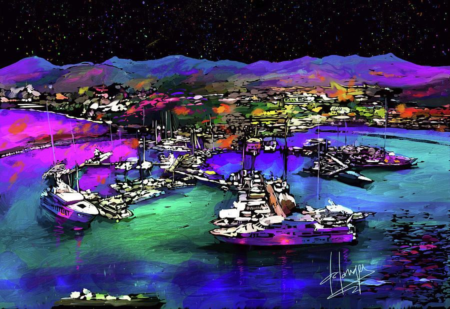 Island Harbor Painting by DC Langer