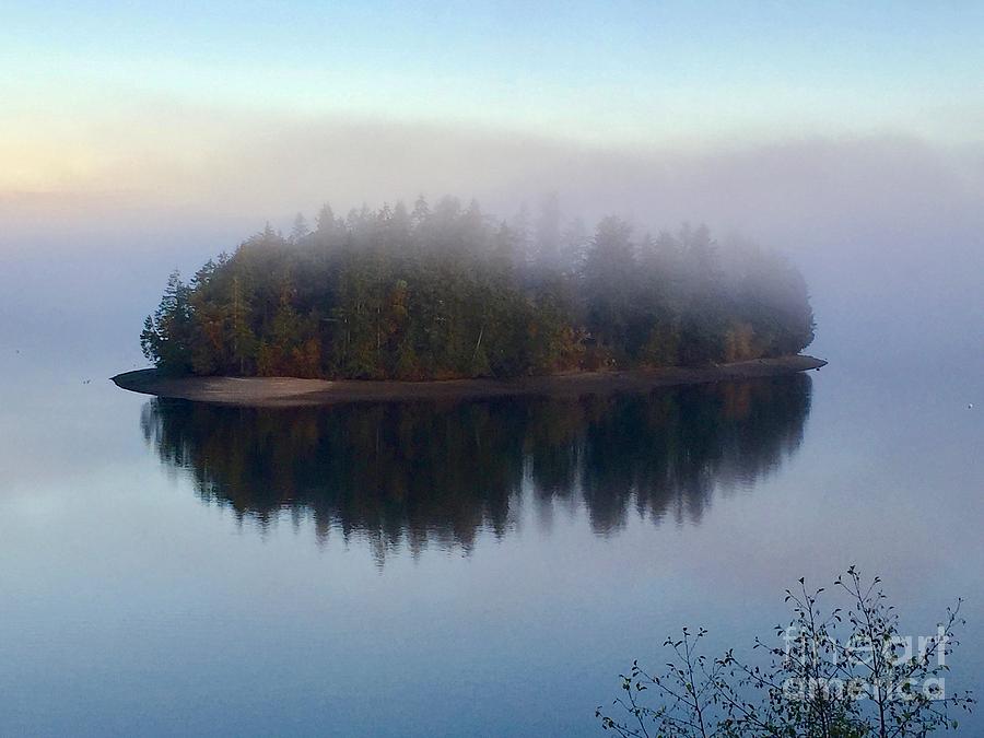 Island in the Autumn Mist Photograph by Sean Griffin