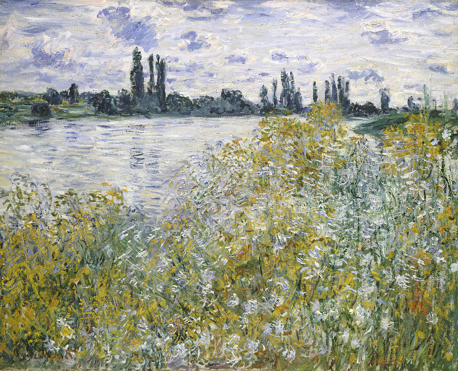 Island of Flowers Near Vetheuil Painting by Claude Monet
