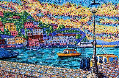 Seaport Painting - Island Of Hydra Greece by Max R Scharf Seaport Painting - Island Of Hydra Greece by Max R Scharf