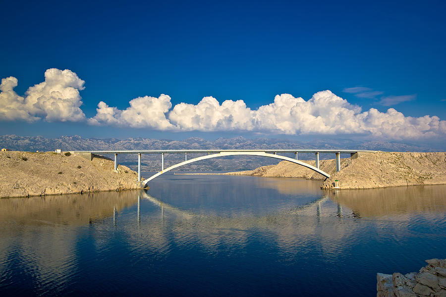 Island of Pag bridge and Velebit mountain Photograph by Brch Photography