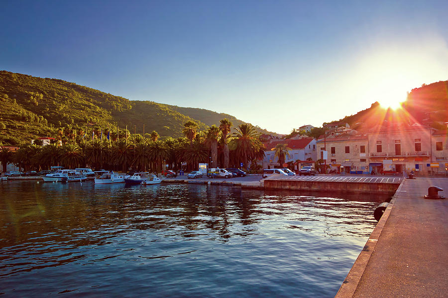 Island of Vis harbor at sunset view Photograph by Brch Photography