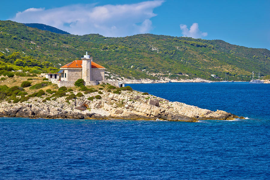 Island of Vis lighthouse view Photograph by Brch Photography