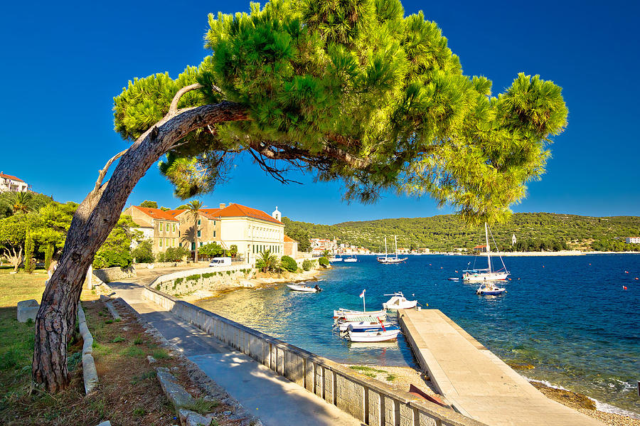 Island of Vis seafront walkway view Photograph by Brch Photography