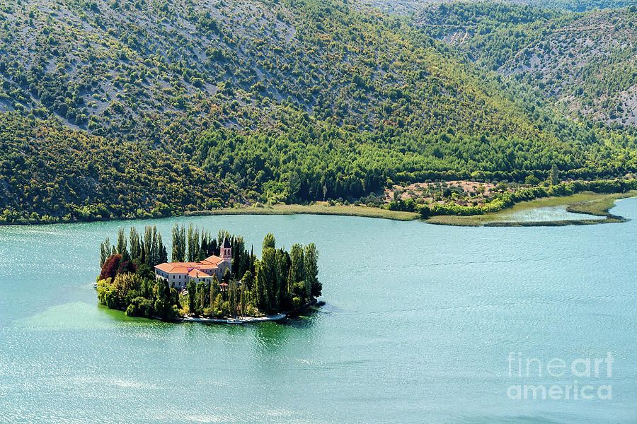 Island of Visovac monastery in Croatia Photograph by Ulysse Pixel ...