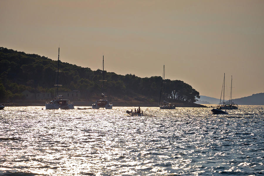 Island of Zlarin sailing bay at sunset view Photograph by Brch Photography