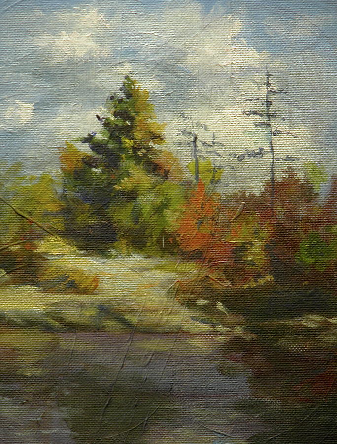 Island on Lake Kipawa Quebec Painting by Walt Maes