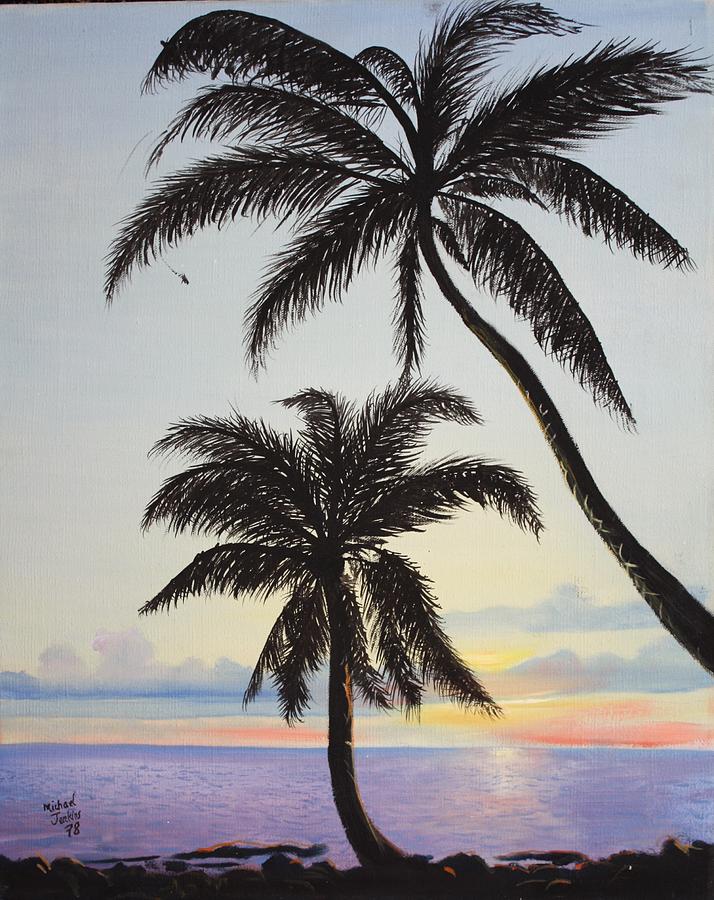 Island Palms Painting by Mike Jenkins